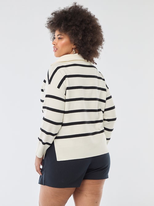 Trui met schipperskraag en ritsje - Kiabi