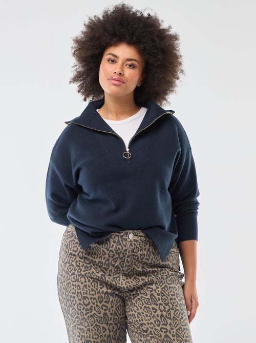 Trui met schipperskraag en ritsje - Kiabi