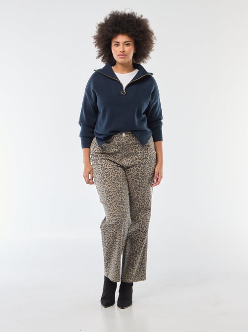 Trui met schipperskraag en ritsje - Kiabi