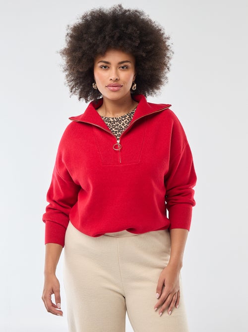 Trui met schipperskraag en ritsje - Kiabi