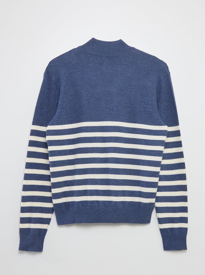 Trui met schipperskraag marinière - collectie gemakkelijk aan te trekken BLAUW - Kiabi