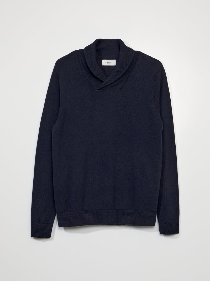 Trui met sjaalkraag BLAUW - Kiabi