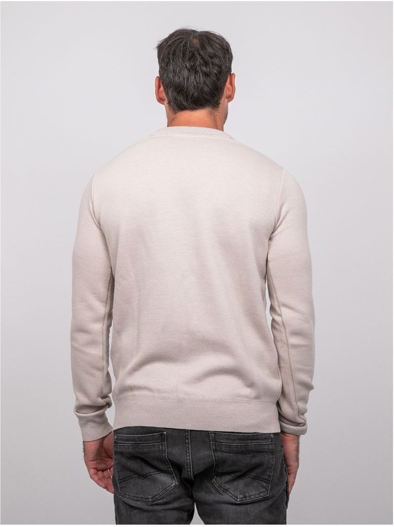Trui met v-hals lamboise Beige - Kiabi
