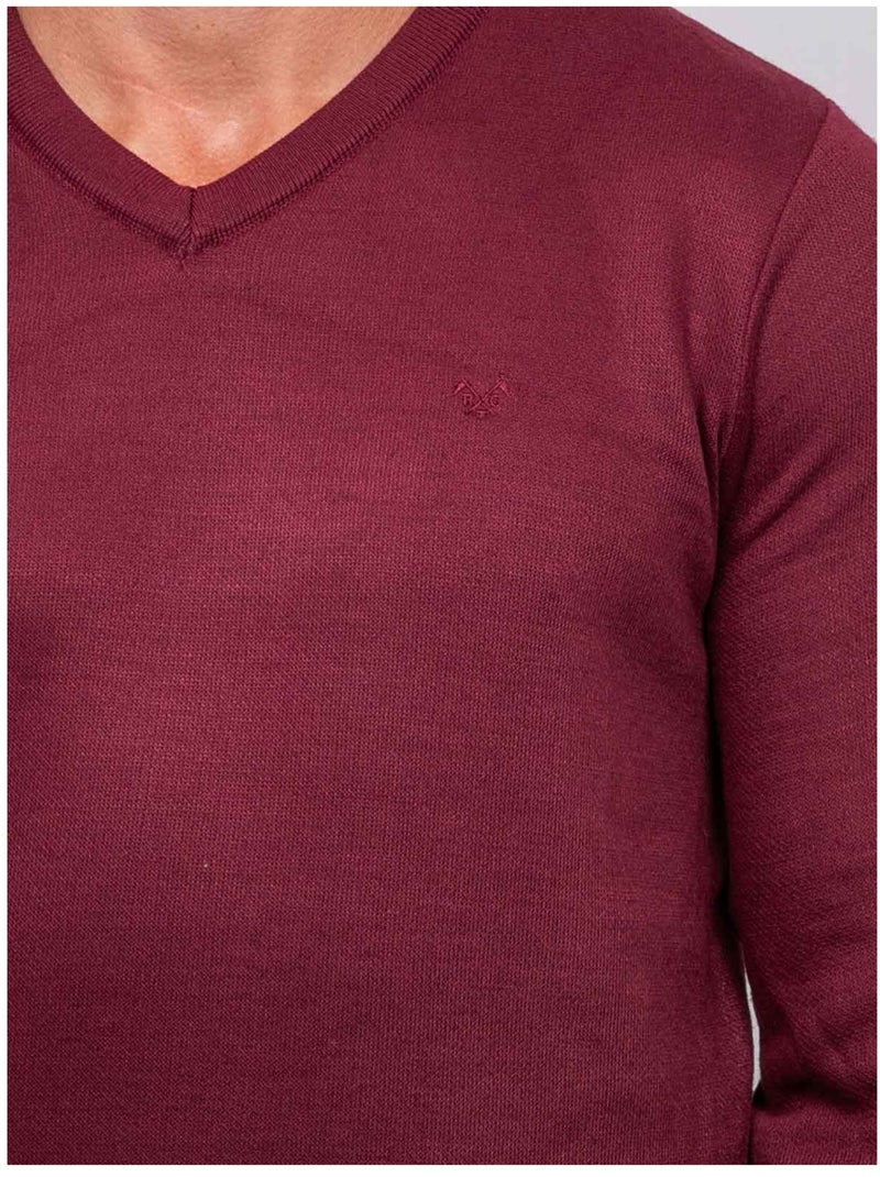Trui met v-hals lamboise Bordeaux - Kiabi