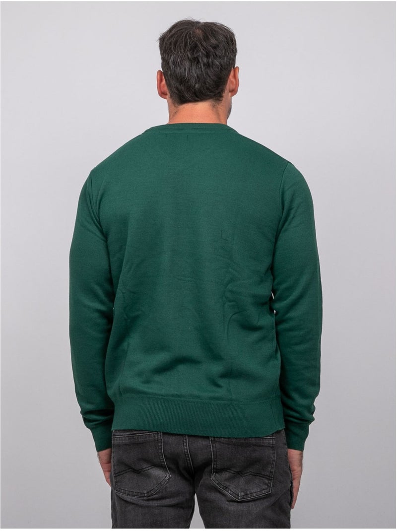 Trui met v-hals lamboise Groen - Kiabi