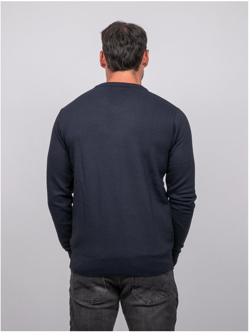 Trui met v-hals lamboise Marineblauw - Kiabi