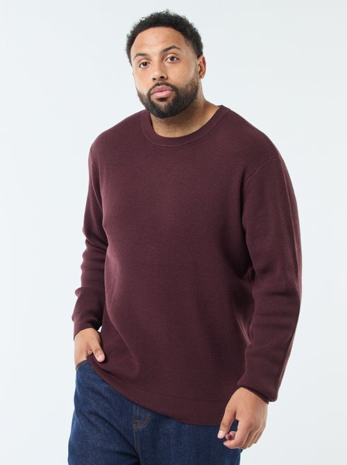 Trui met wafeltextuur van stretchtricot - Kiabi