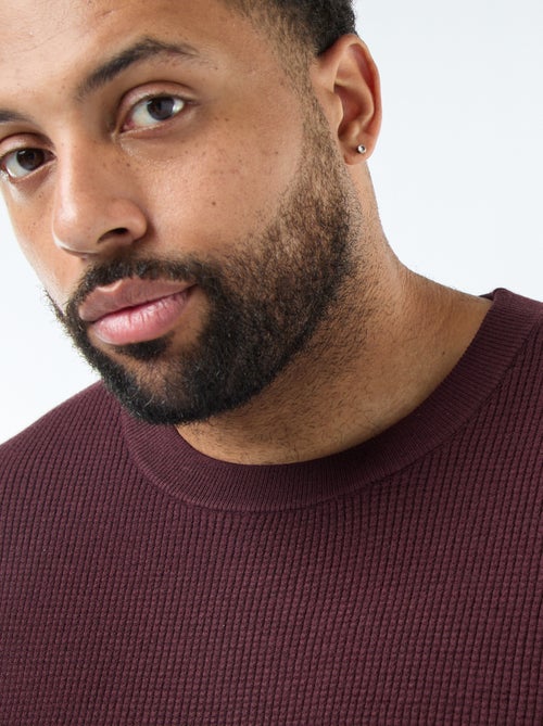 Trui met wafeltextuur van stretchtricot - Kiabi