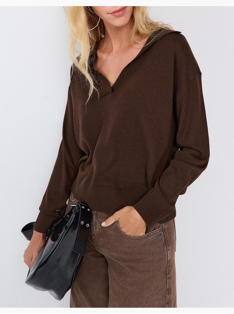 Trui-polo, mo fashion Bruin - Kiabi