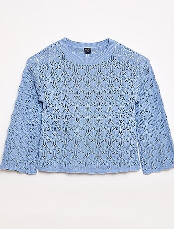 Trui van ajourgebreide stof