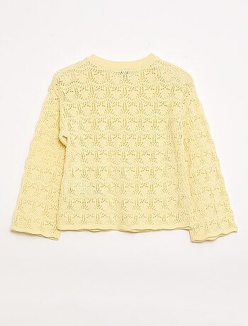 Trui van ajourgebreide stof