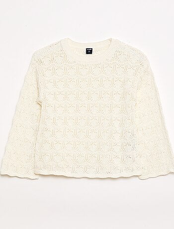 Trui van ajourgebreide stof