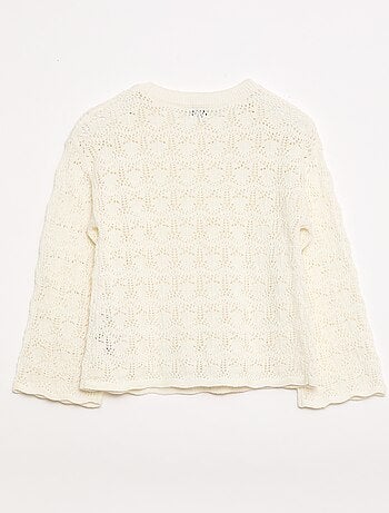 Trui van ajourgebreide stof