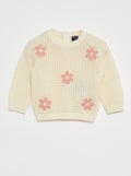Trui van ajourtricot met bloemen ROSE - Kiabi