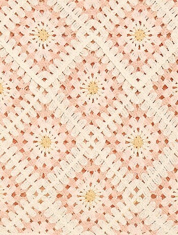 Trui van ajourtricot met bloemenborduursels