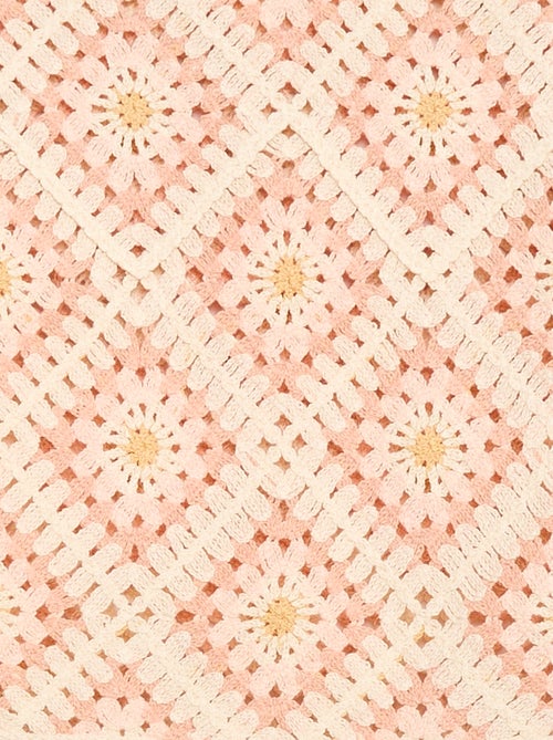 Trui van ajourtricot met bloemenborduursels - Kiabi