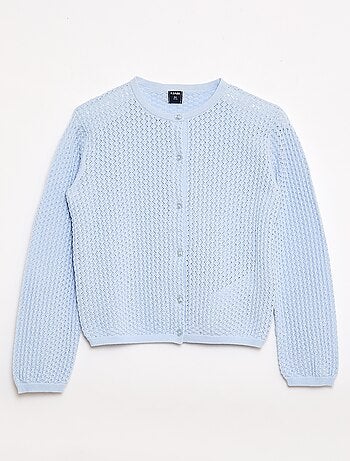 Trui van ajourtricot met ronde hals