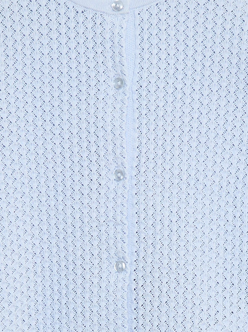 Trui van ajourtricot met ronde hals Blauw - Kiabi