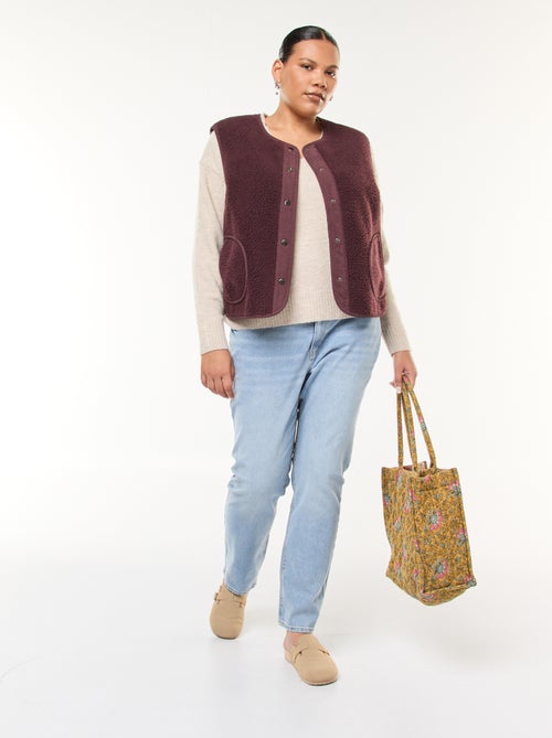 Trui van dik tricot met V-hals - Kiabi