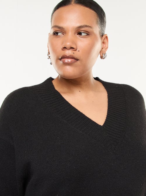 Trui van dik tricot met V-hals - Kiabi