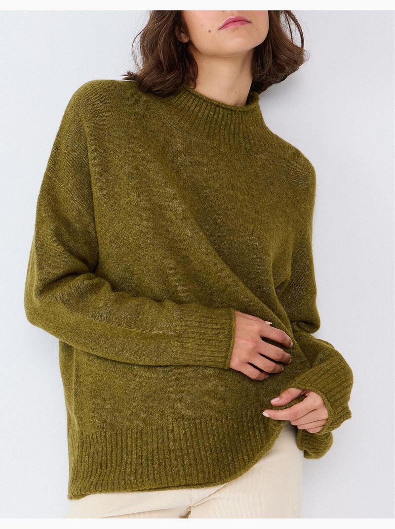 Trui van een wol-alpacamix, mo fashion Groen - Kiabi