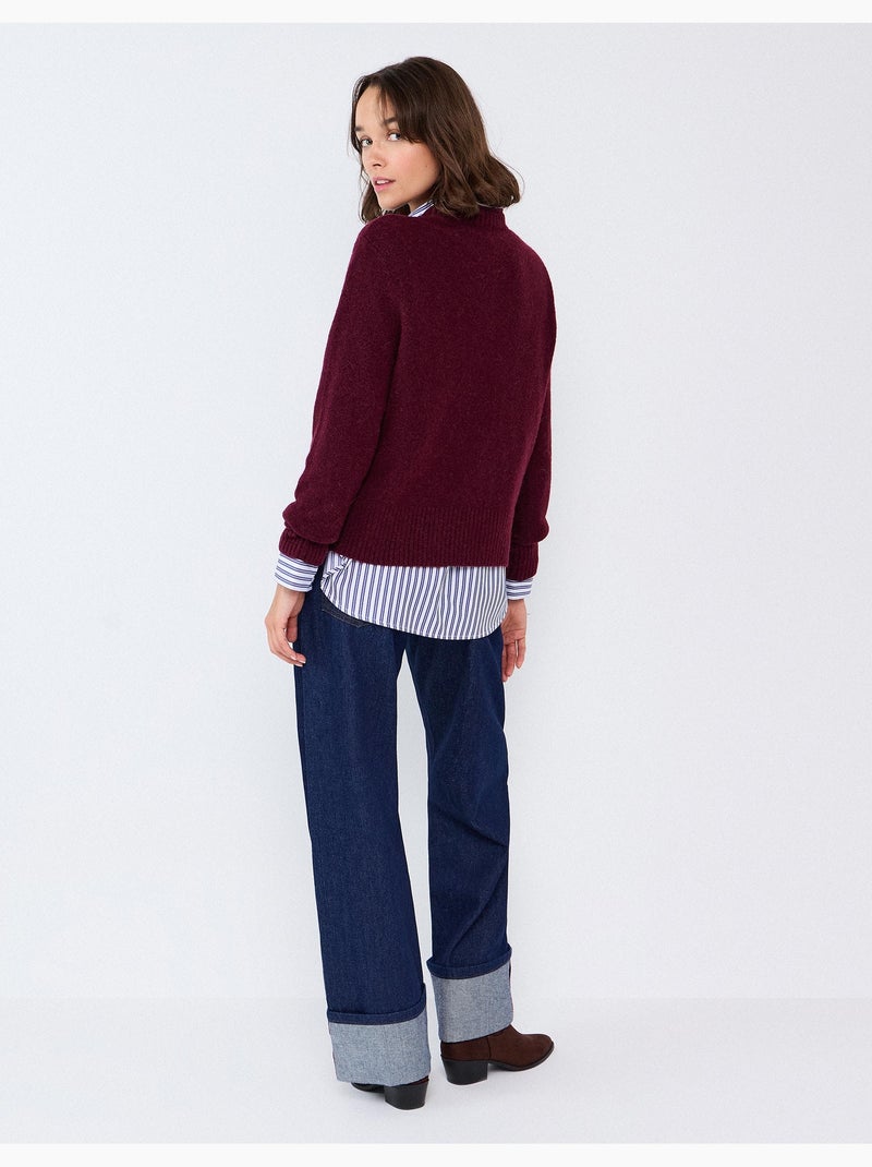 Trui van een wol-alpacamix, mo fashion Paars - Kiabi