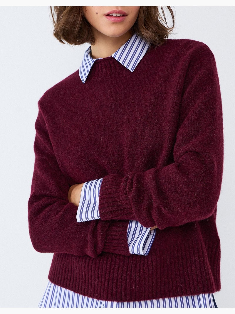 Trui van een wol-alpacamix, mo fashion Paars - Kiabi