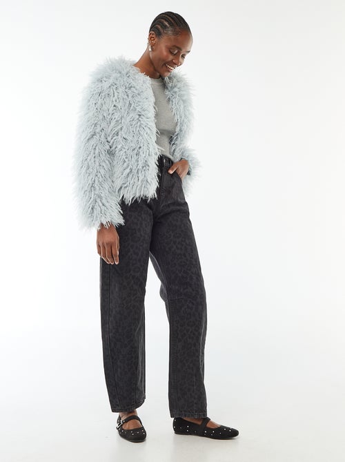 Trui van effen ribstof met ronde kraag - Kiabi