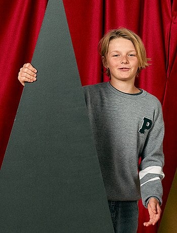 Trui van fijngebreide stof met ronde hals