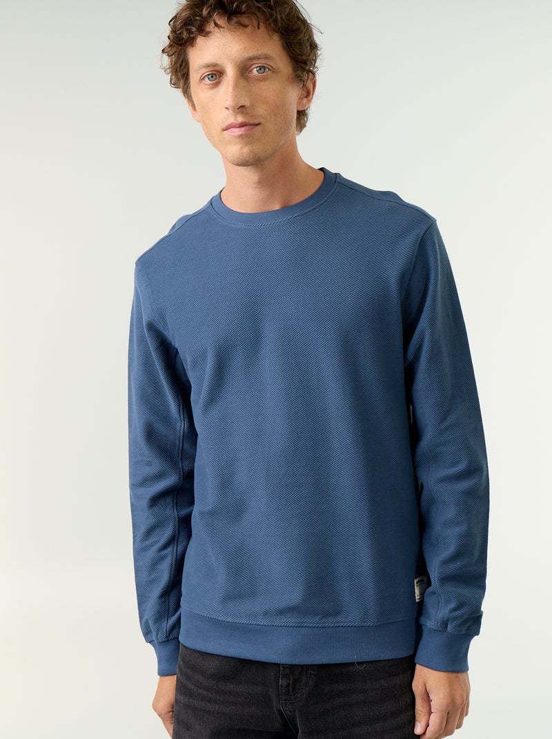 Trui van fijnribgebreid materiaal Blauw - Kiabi