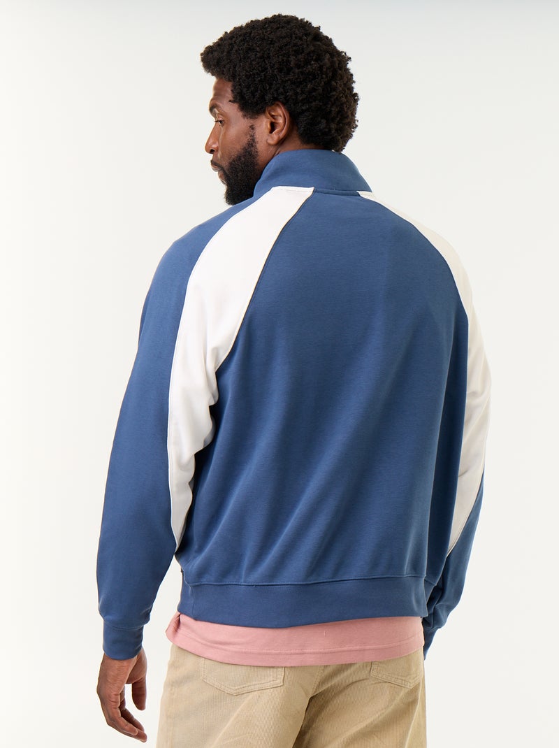 Trui van French Terry met ritskraag Blauw - Kiabi
