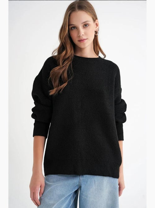 Trui van geribde knit met lange mouwen mixray - Kiabi
