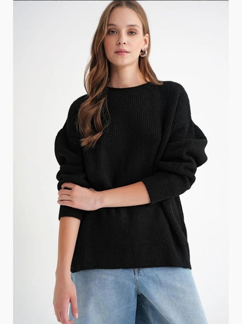 Trui van geribde knit met lange mouwen mixray - Kiabi