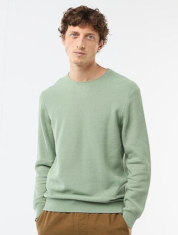 Trui van gewafelde stof