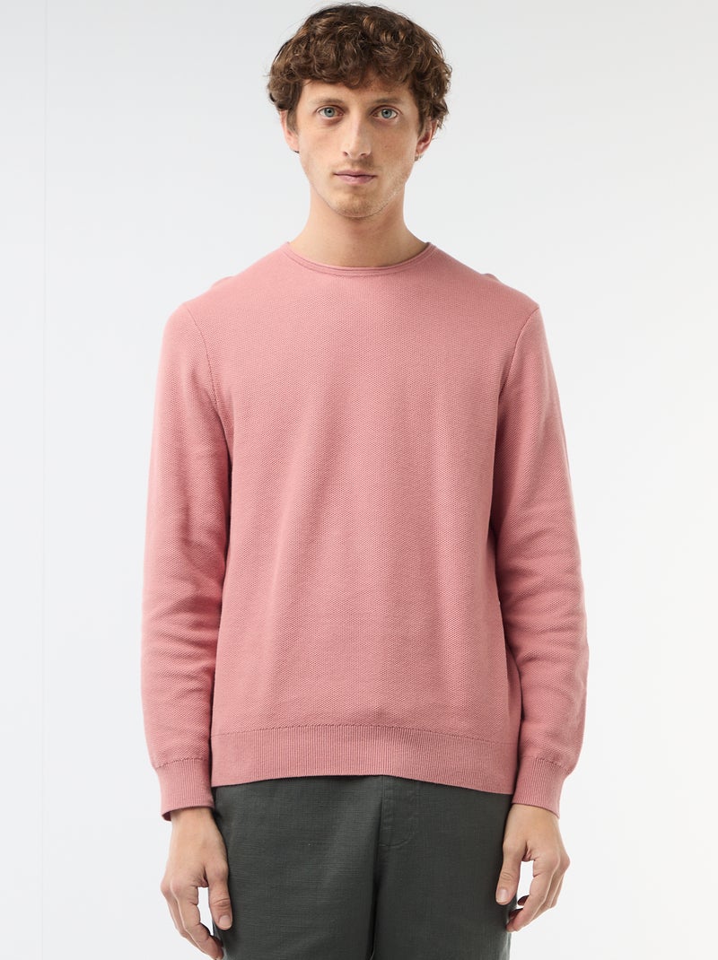 Trui van gewafelde stof Rose - Kiabi