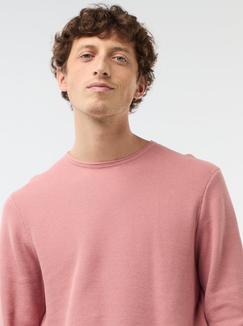 Trui van gewafelde stof Rose - Kiabi