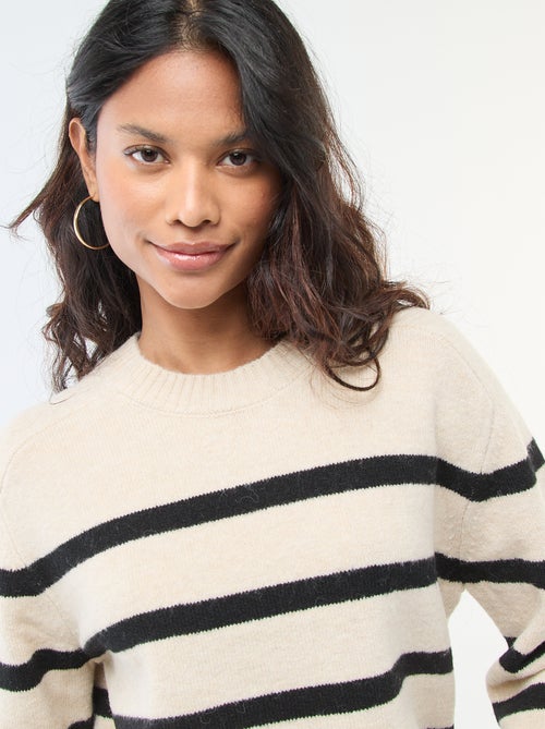 Trui van grof gebreid tricot met ronde hals - Kiabi