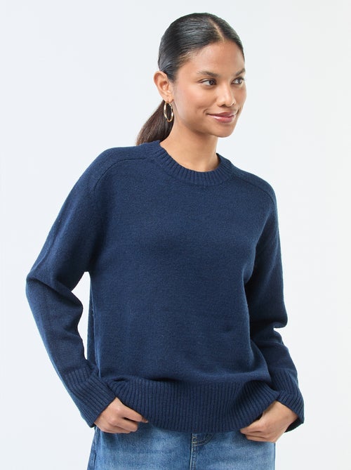 Trui van grof gebreid tricot met ronde hals - Kiabi