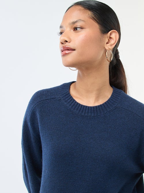 Trui van grof gebreid tricot met ronde hals - Kiabi