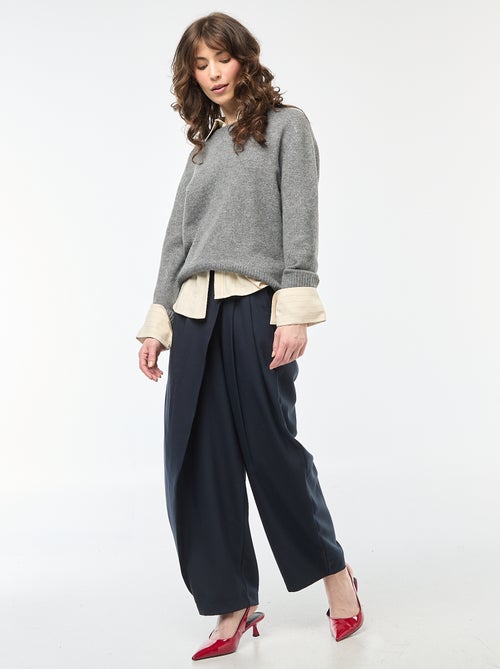 Trui van grof gebreid tricot met ronde hals - Kiabi