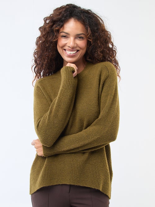 Trui van grof gebreid tricot met ronde hals - Kiabi