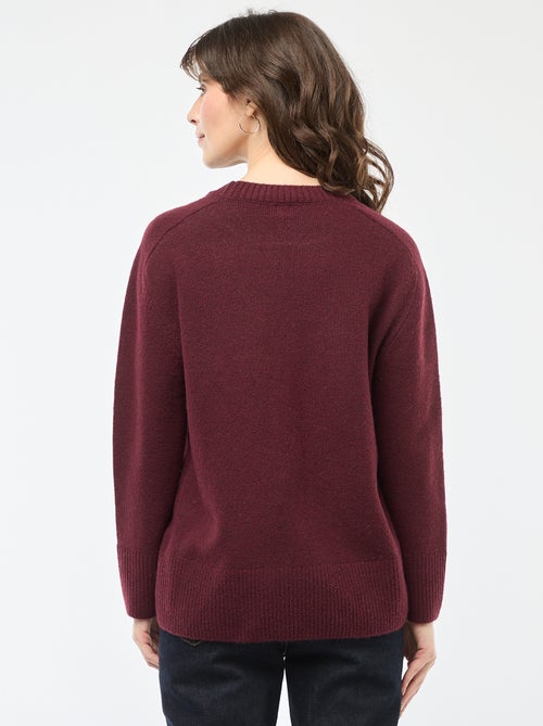 Trui van grof gebreid tricot met ronde hals - Kiabi Trui van grof gebreid tricot met ronde hals - Kiabi