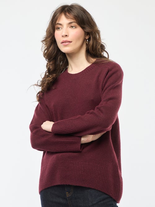 Trui van grof gebreid tricot met ronde hals - Kiabi Trui van grof gebreid tricot met ronde hals - Kiabi