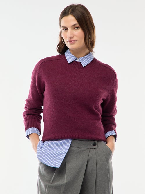 Trui van grof gebreid tricot met ronde hals - Kiabi