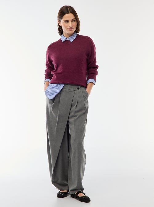 Trui van grof gebreid tricot met ronde hals - Kiabi