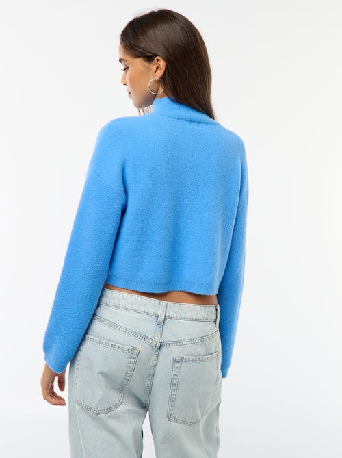 Trui van grofgebreid tricot met opstaande kraag - Kiabi