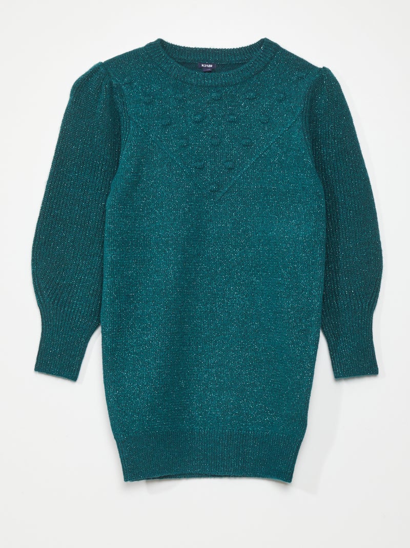 Trui van iriserend tricot GROEN - Kiabi