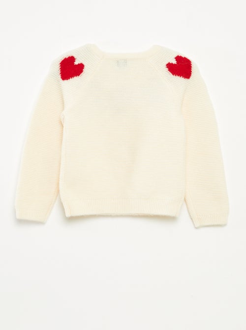 Trui van jacquardtricot met hartjesmotief - Kiabi