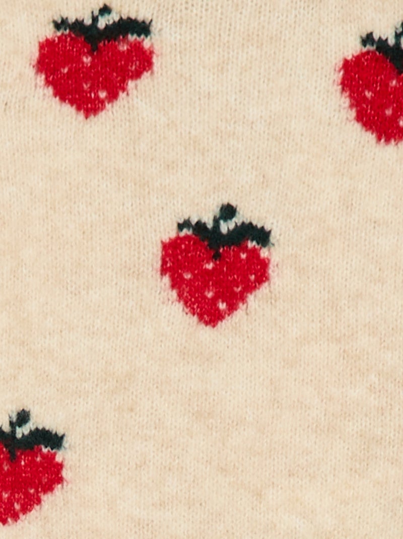 Trui van jerseytricot met fantasiepatroon Biege - Kiabi