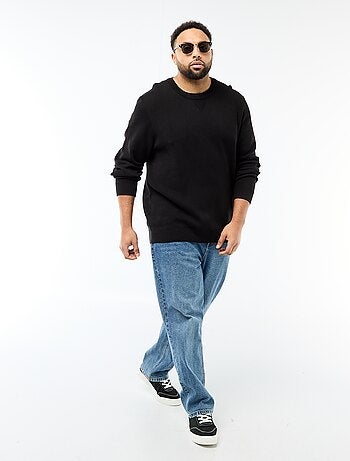 Trui van jerseytricot met ronde hals